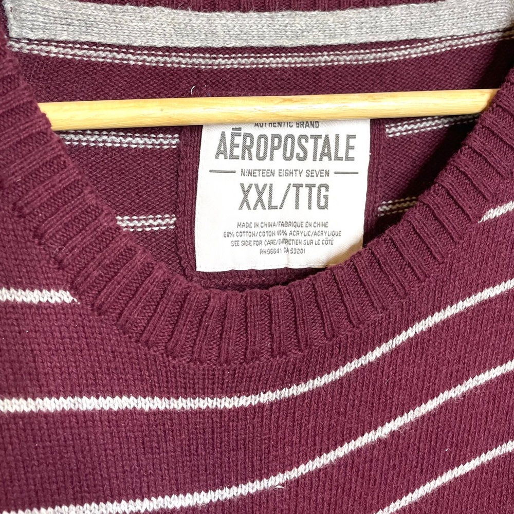 Aeropostale Striped Crew Neck Sweater sz XXL - Picture 7 of 8